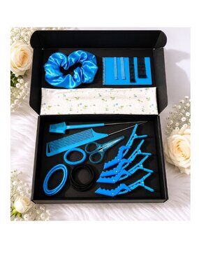 19 Pieces Blue Hair Care Bundle A - Hair Styling Tools - FREE SHIPPING - TWS